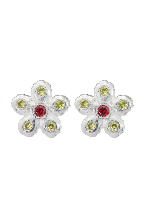 SUNDAY STEPHENS Flower Earrings - Silver