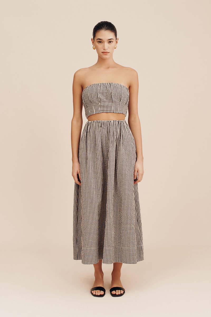 Posse Mira Bandeau Top - Black/Cream Gingham Posse Mira Bandeau Top - Black/Cream Gingham