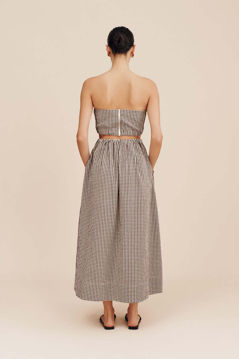 Posse Mira Bandeau Top - Black/Cream Gingham Posse Mira Bandeau Top - Black/Cream Gingham