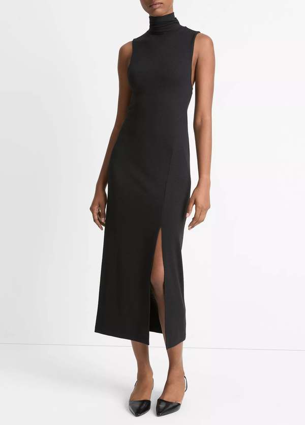 green emerald velvet dress Sammy Turtleneck Sleeveless Dress – RCDCessentials main image 0