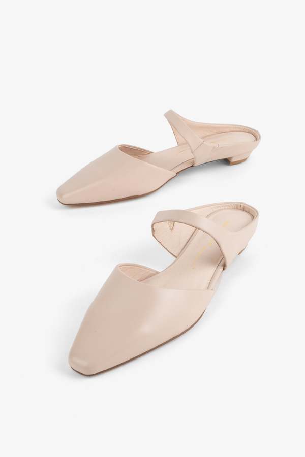 "INTENTIONALLY __________." LOURDES SLIP ON MULE - CLAY/BLACK/CREAM