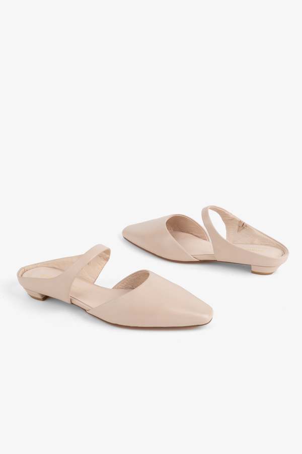 "INTENTIONALLY __________." LOURDES SLIP ON MULE - CLAY/BLACK/CREAM