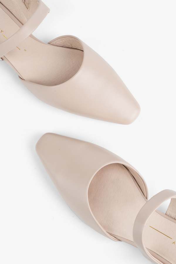 "INTENTIONALLY __________." LOURDES SLIP ON MULE - CLAY/BLACK/CREAM