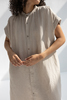 Ichi Antiquites Linen Washer Dress - Natural - Thumbnail 2