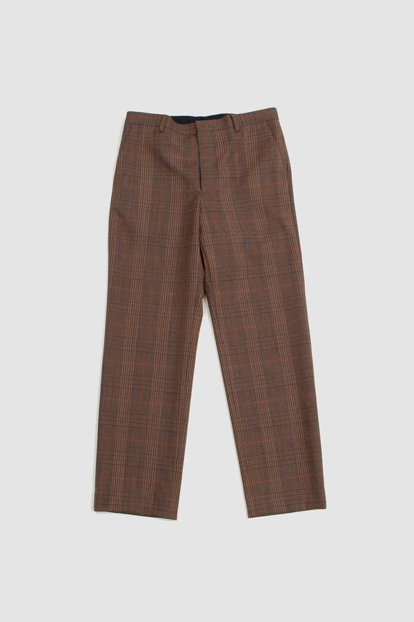 スーツ AURALEE BLUEFACED WOOL SLACKS 20AW brown Auralee Bluefaced Wool Check Slacks - Brown | Garmentory