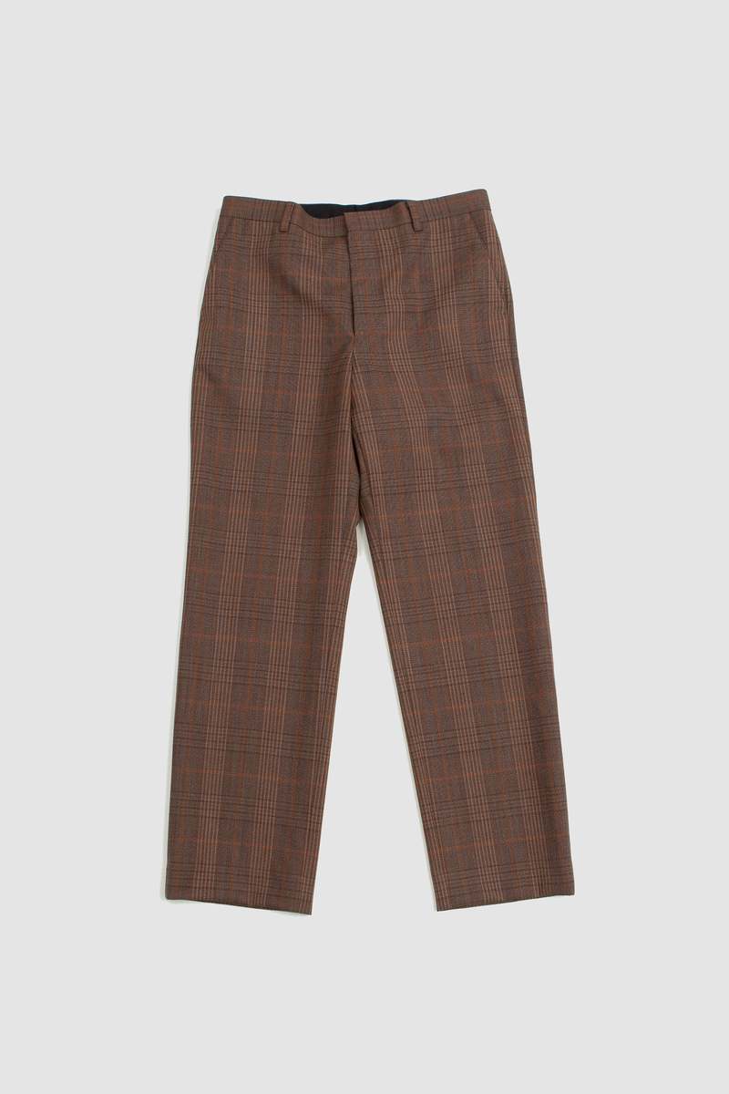 Auralee Bluefaced Wool Check Slacks - Brown Auralee Bluefaced Wool Check Slacks - Brown