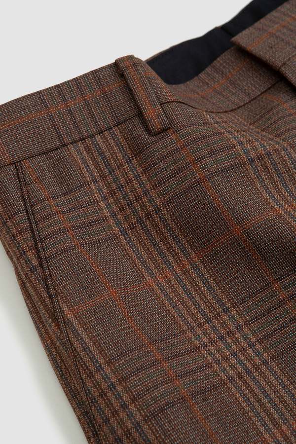 Auralee Bluefaced Wool Check Slacks - Brown | Garmentory