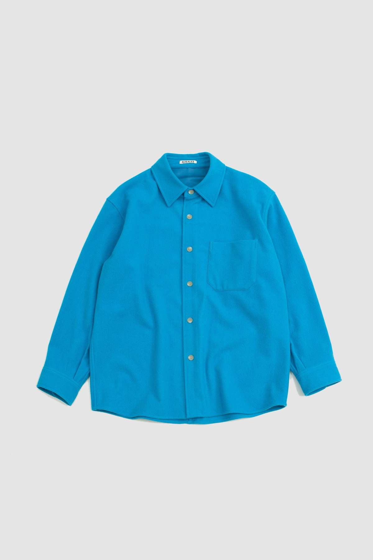 Auralee Brushed Super Fine Wool Flannel Shirt - Light Blue