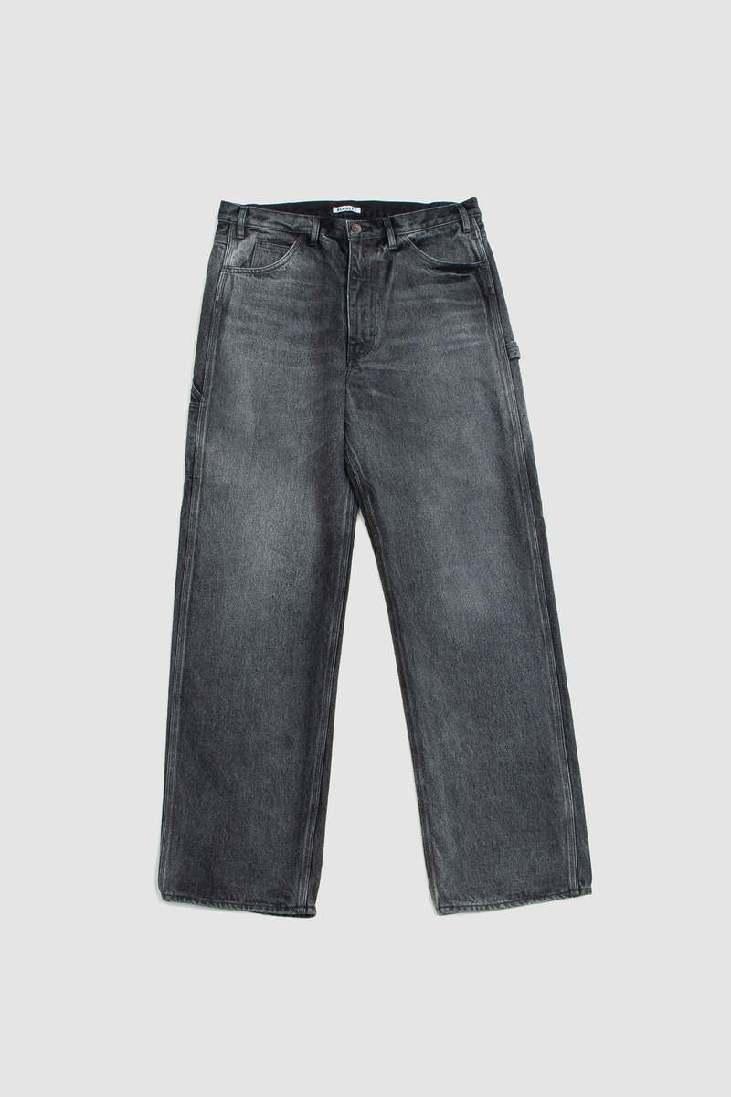 Auralee Selvedge Faded Heavy Denim Painter Pants - Faded