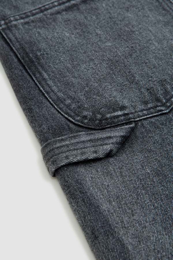 Auralee Selvedge Faded Heavy Denim Painter Pants - Faded Black