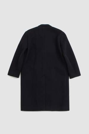 Auralee Sponge Wool Melton Chesterfield Coat - Dark Navy | Garmentory