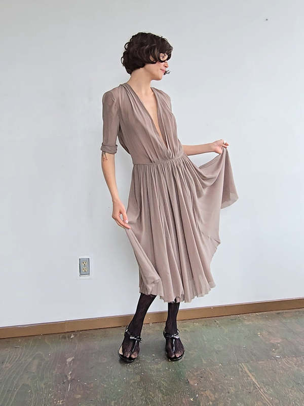 isabel marant silk dress Vintage Isabel Marant Silk Dress Latte