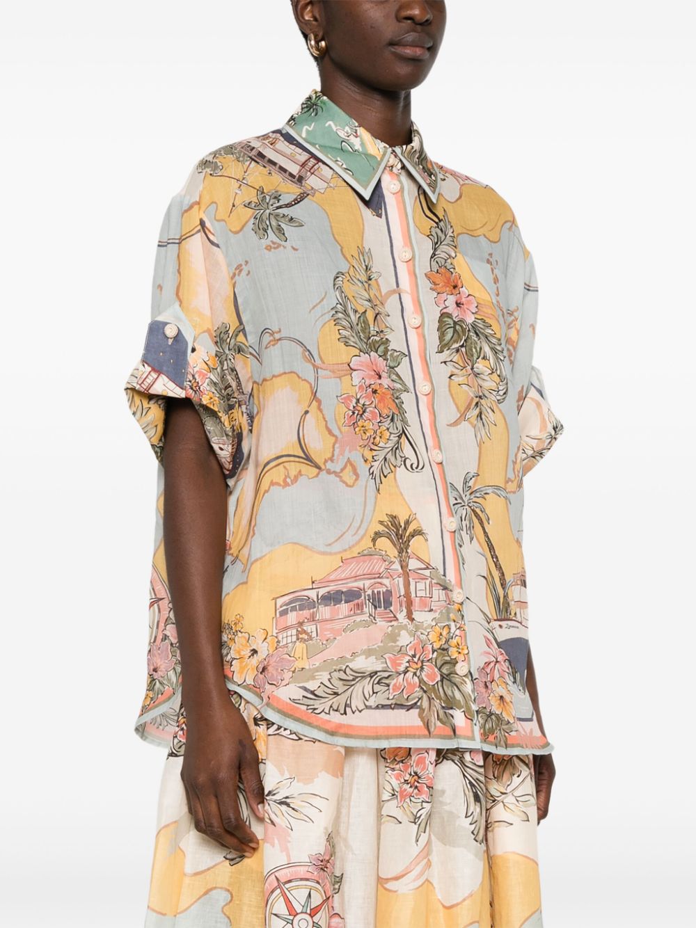 Tallow Relaxed Shirt Nautical Map