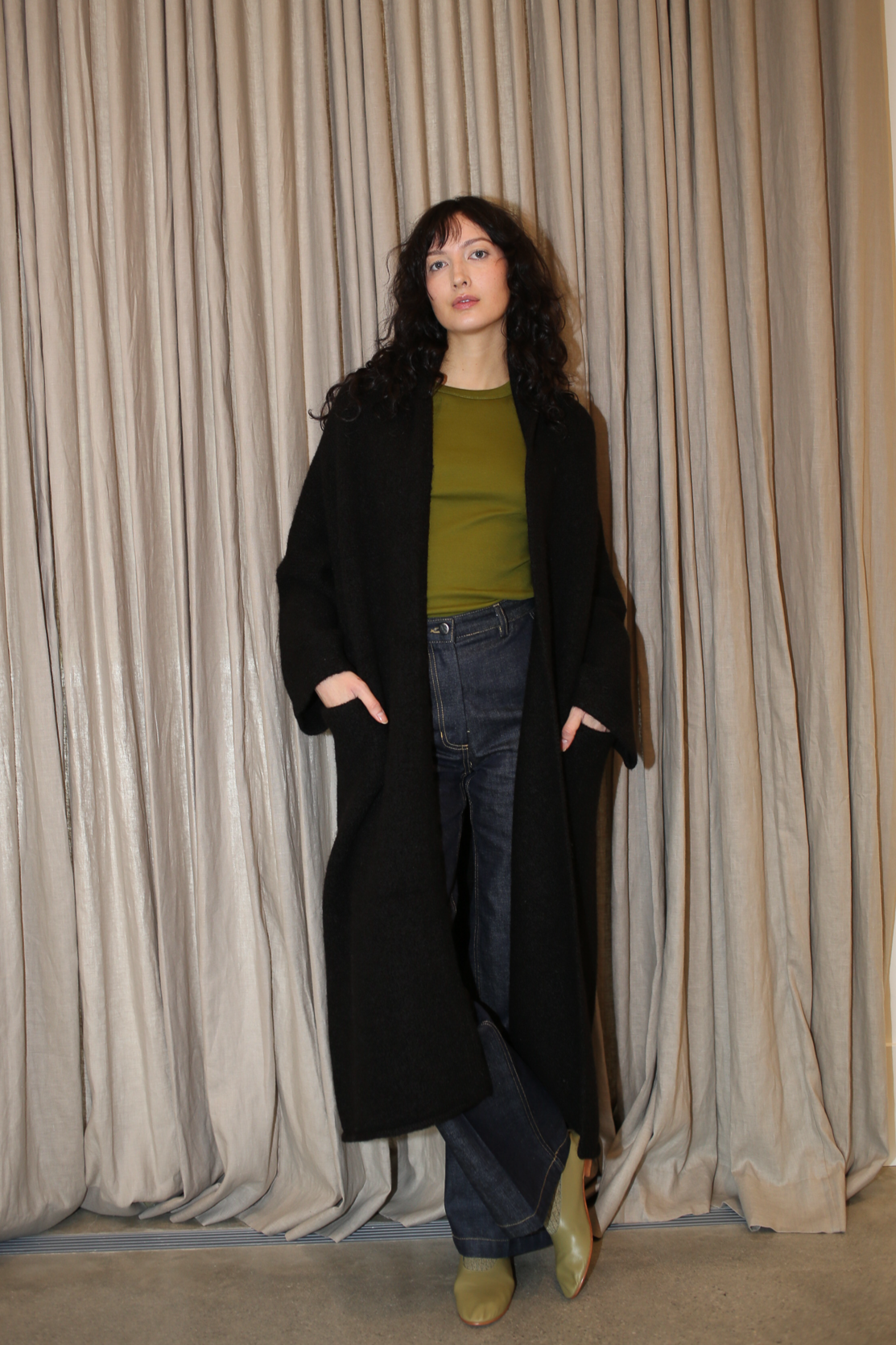 Lauren Manoogian Long Shawl Cardigan - Black | Garmentory