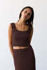 Waltz Ribbed Knit U-Neck Tank - Espresso - Thumbnail 1