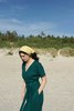 Linenfox Mimosa Linen Dress - Emerald Green - Thumbnail 1