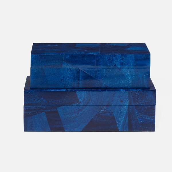 Madegoods Travis Box - Blue Marbled Resin