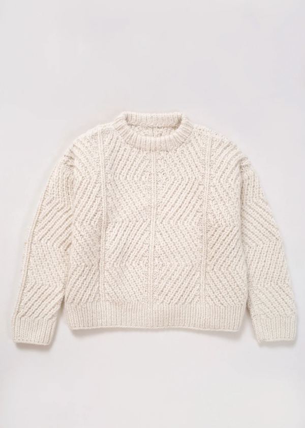 Micaela Greg Hand Knitted Bevel Sweater - Cream