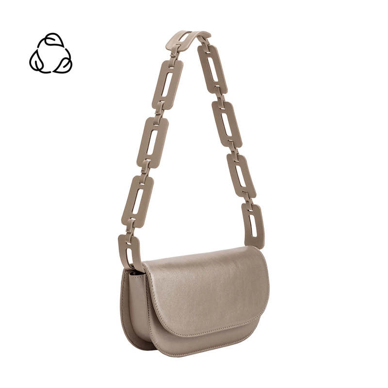 Melie Bianco Inez Pewter Recycled Vegan Shoulder Bag