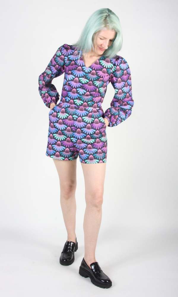 Birds of North America Eave Swallow Romper - Echinacea