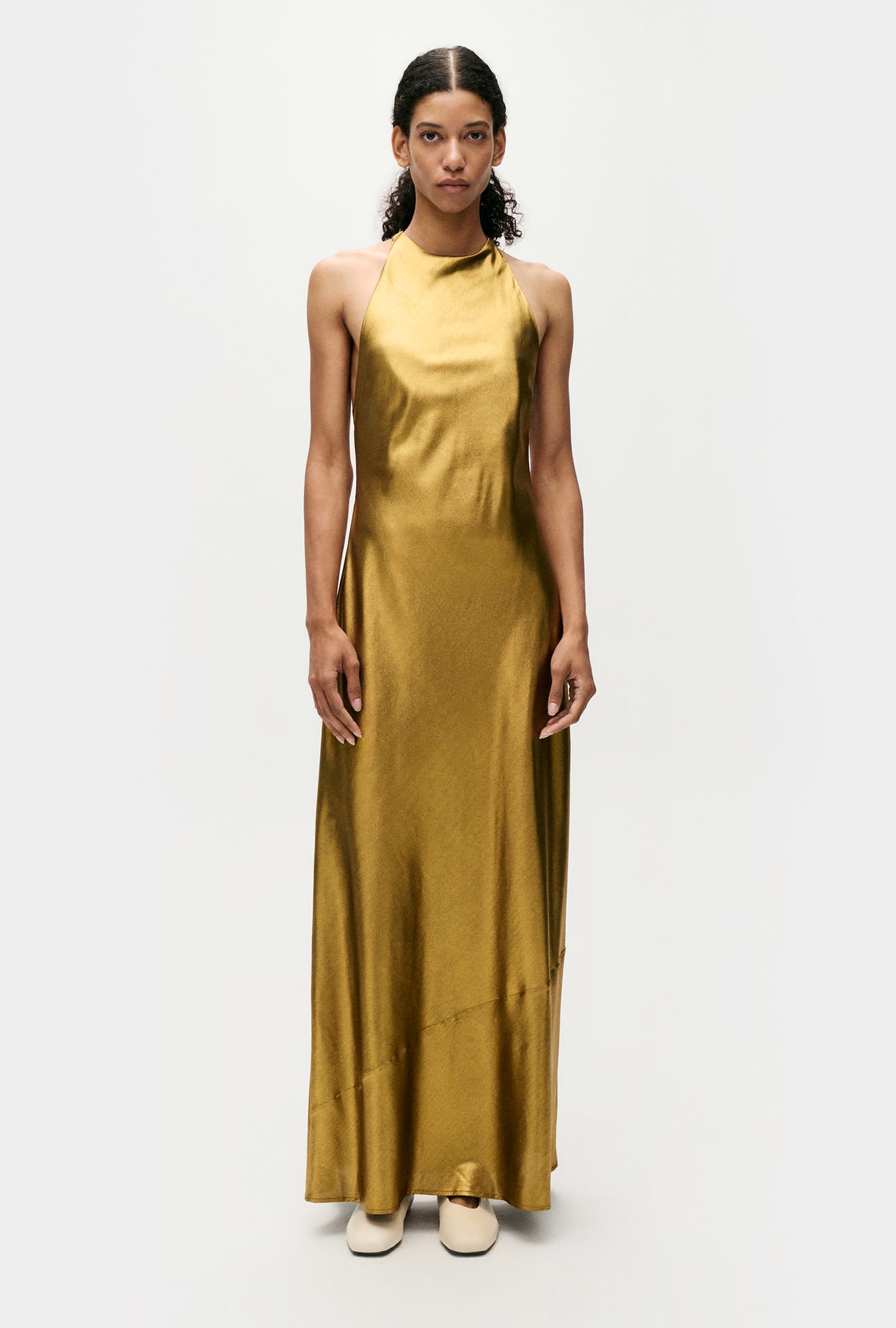 Silk Laundry High Low Dress - Gold | Garmentory