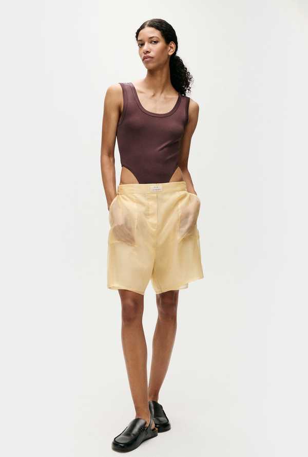 Silk Laundry Jersey Modal Cutaway Bodysuit - Cacao