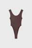 Silk Laundry Jersey Modal Cutaway Bodysuit - Cacao - Thumbnail 4