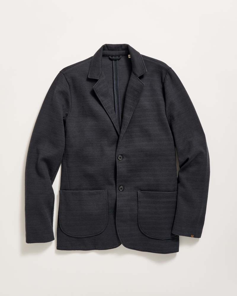 Billy Reid Ottoman Knit Sport Coat - Carbon Blue