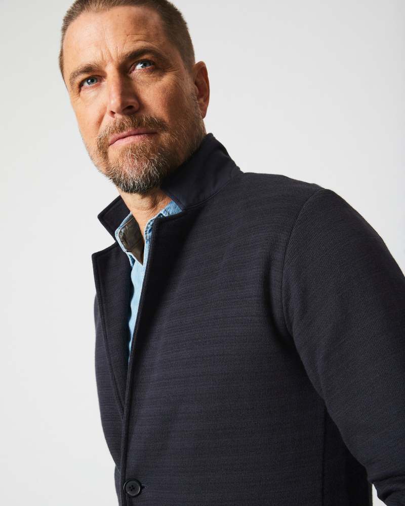 Billy Reid Ottoman Knit Sport Coat - Carbon Blue