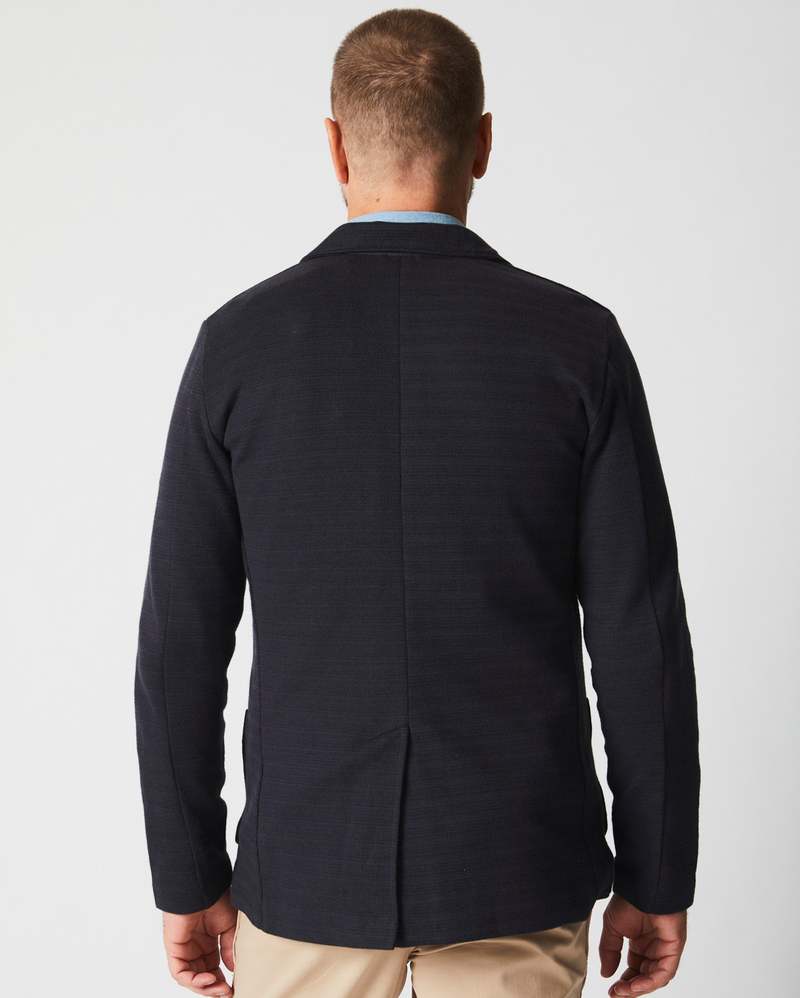 Billy Reid Ottoman Knit Sport Coat - Carbon Blue