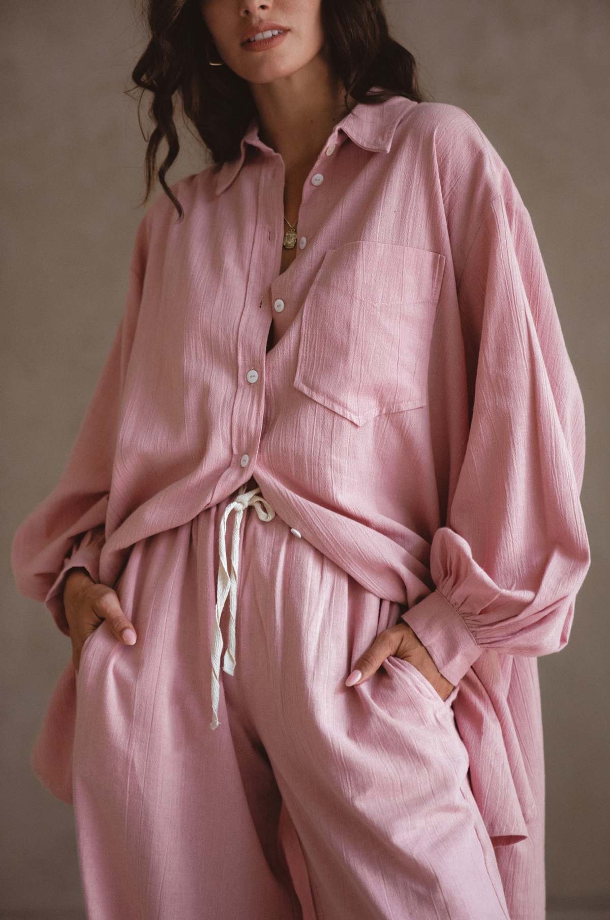 Elowen | V-Neck Longline Shirt main image 1