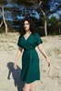 Linenfox Mimosa Linen Dress - Emerald Green - Thumbnail 3