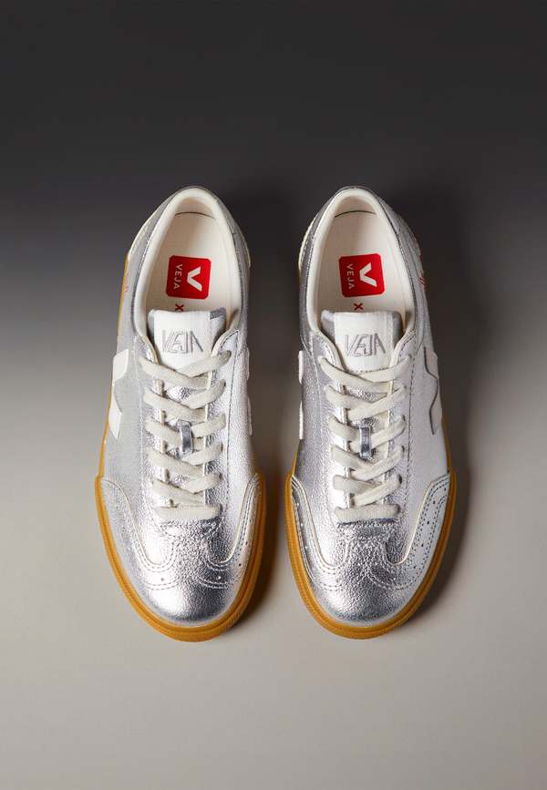 【関税込み】Volley Sneakers - Veja x NK - Leather - Silver VOLLEY LEATHER VEJA X nk store SILVER WHITE | VEJA