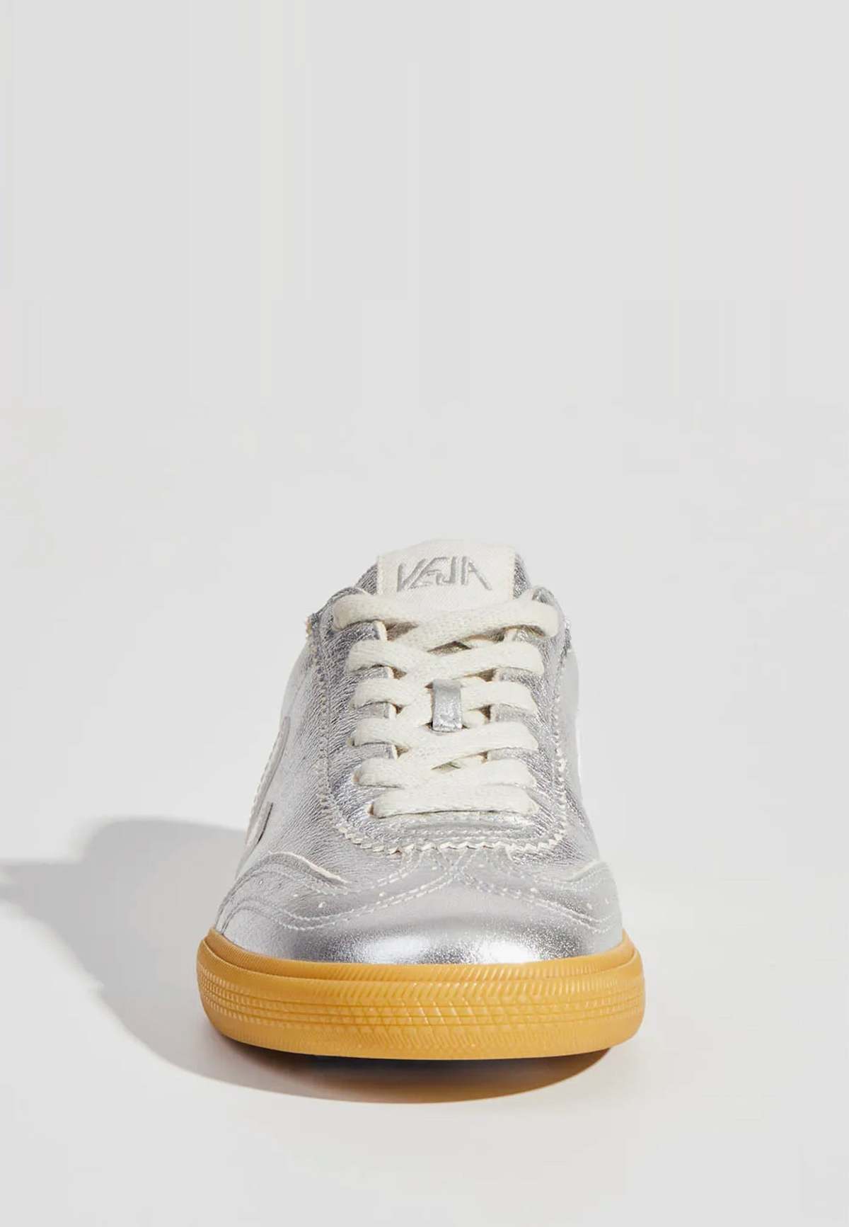 VEJA NK x Volley Chromefree Leather Sneakers - Silver/White