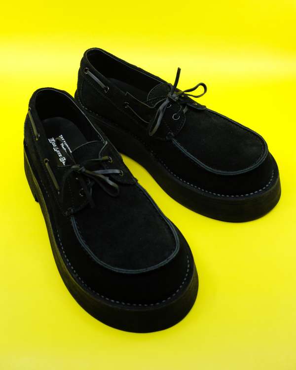 TAKAHIROMIYASHITA The Soloist. Suede Creeper Boat Shoes - Black