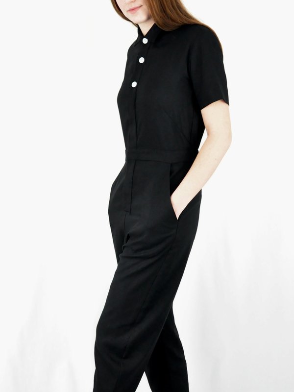 In God We Trust Yaki Coverall - Black Linen In God We Trust Yaki Coverall - Black Linen