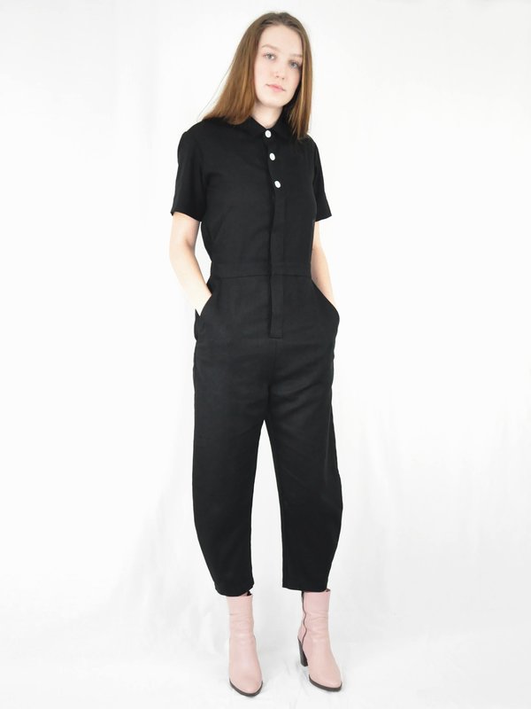In God We Trust Yaki Coverall - Black Linen In God We Trust Yaki Coverall - Black Linen