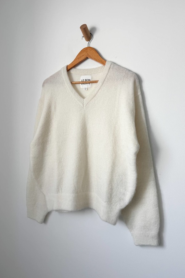 Le Bon Shoppe James Mohair Sweater - Snow Le Bon Shoppe James Mohair Sweater - Snow