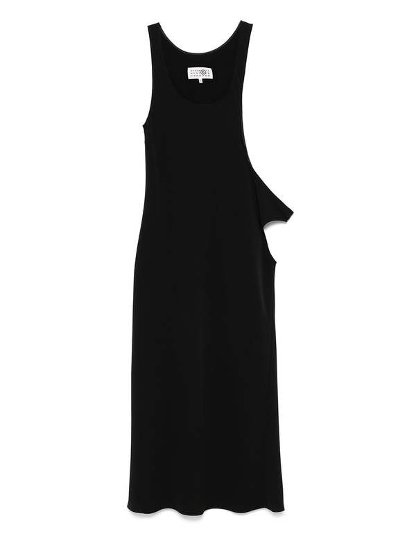 MM6 Maison Margiela Asymmetric Midi Dress - Black
