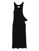 MM6 Maison Margiela Asymmetric Midi Dress - Black - Thumbnail 1
