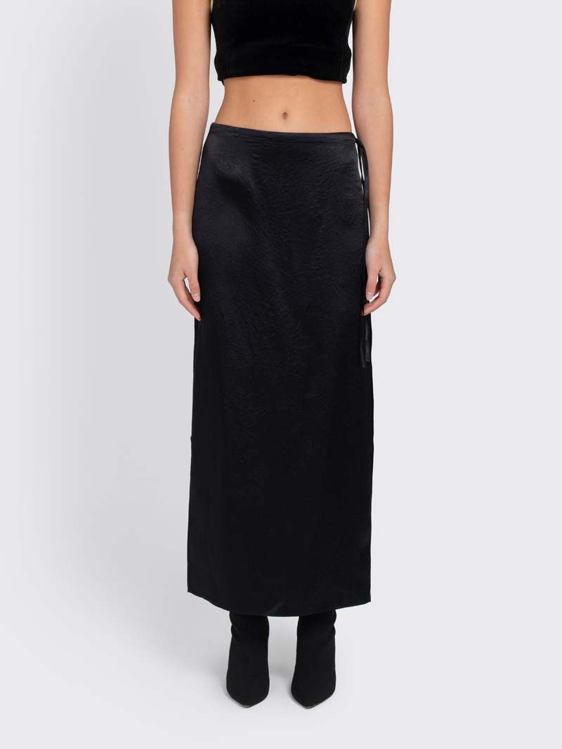 Filippa K Crinkled Pencil Skirt - Black | Garmentory