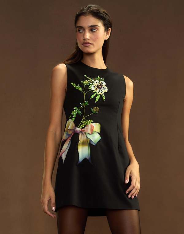 Cynthia Rowley Bouquet Mini Dress - Black Multi | Garmentory