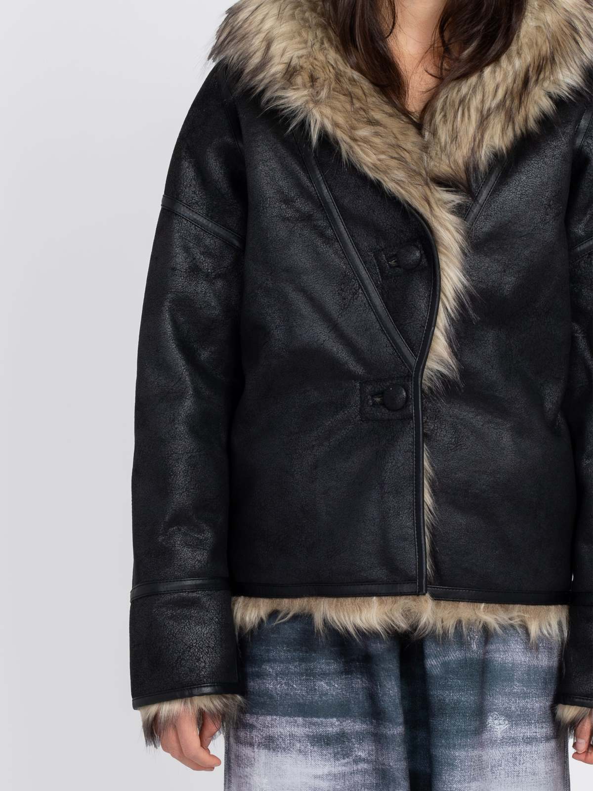 ★送料・関税込★OPEN YY★FAUX FUR REVERSIBLE JACKET★ OPEN YY Faux Fur Reversible Jacket (Black) – CNCPTS