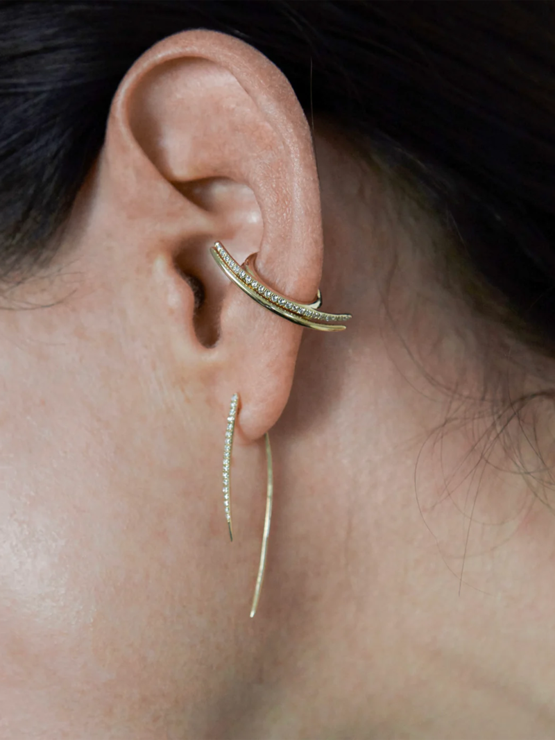 Gabriela Artigas Medium Infinite Tusk Earring with Pav Diamonds