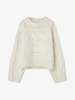 House of Dagmar Curved Cable Knit Sweater - Off White - Thumbnail 2