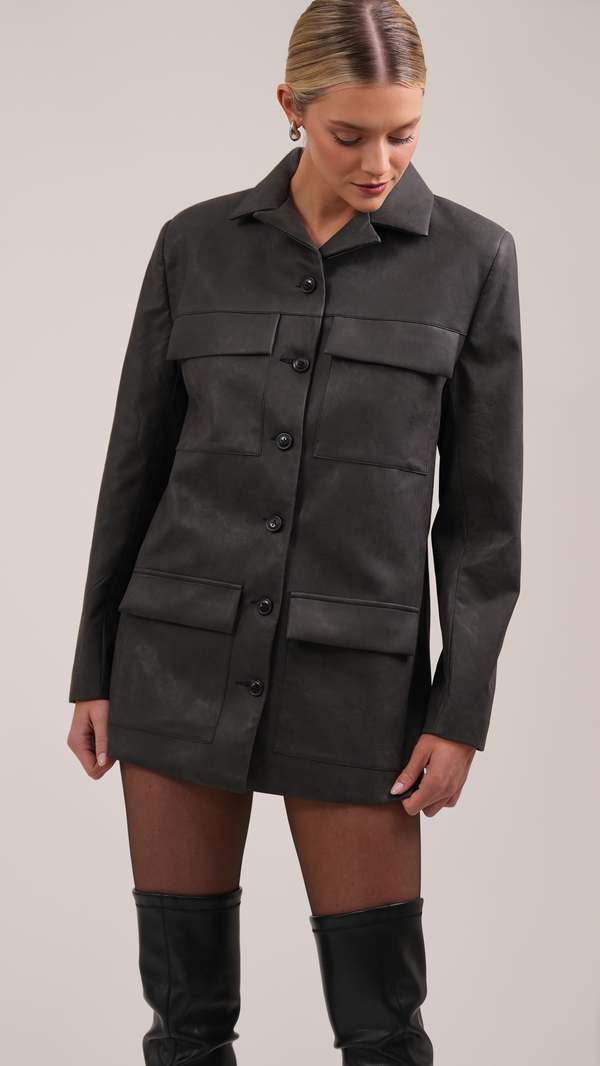 Parentezi Alyssa Mini Dress - Charcoal | Garmentory
