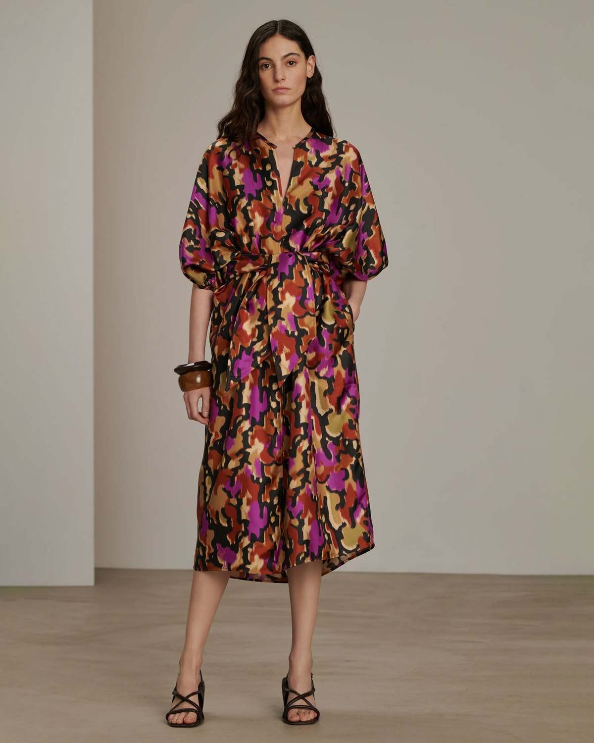 Soeur Alger Silk Dress - Fuchsia Print - Image 3 of 6