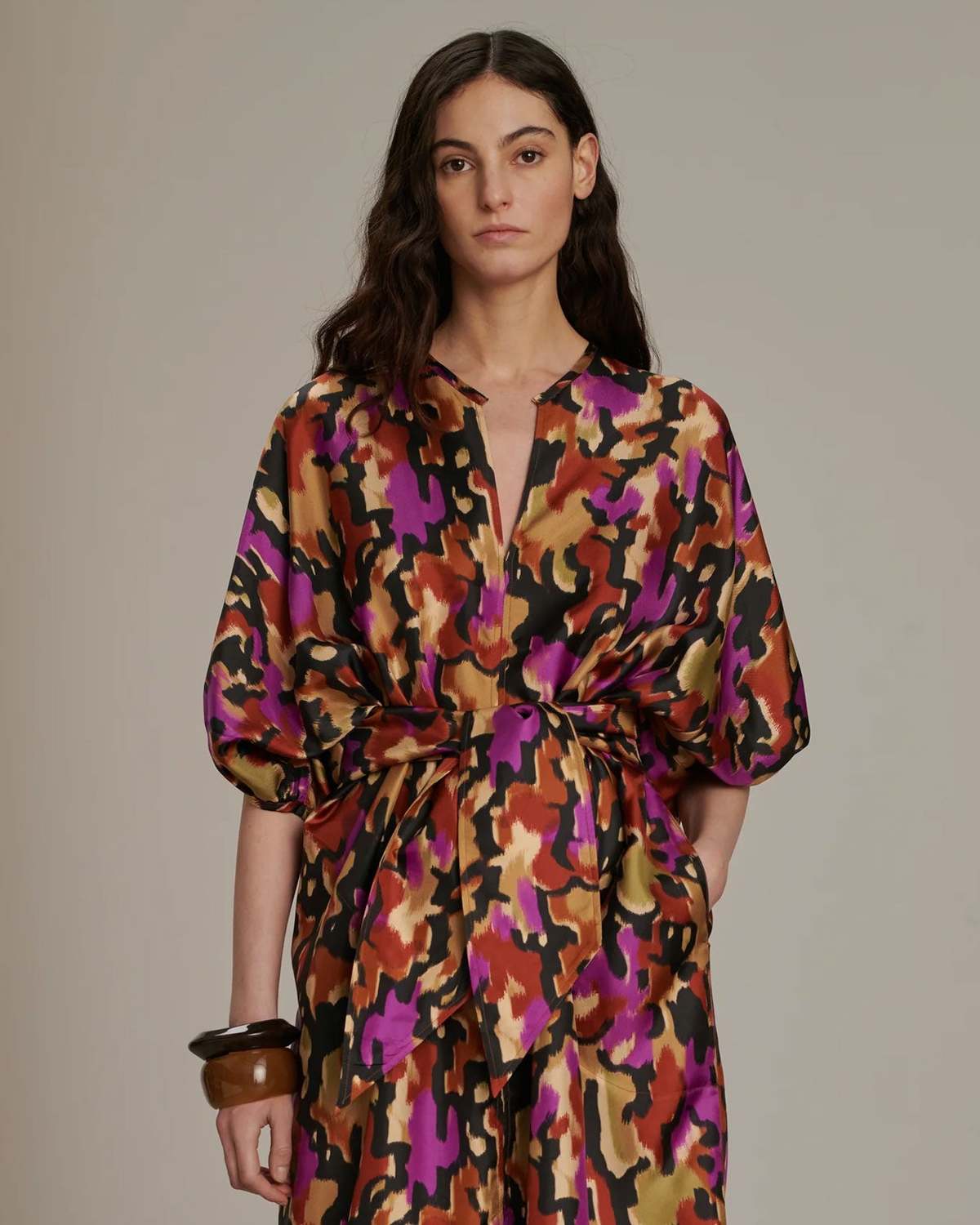 Soeur Alger Silk Dress - Fuchsia Print - Image 4 of 6