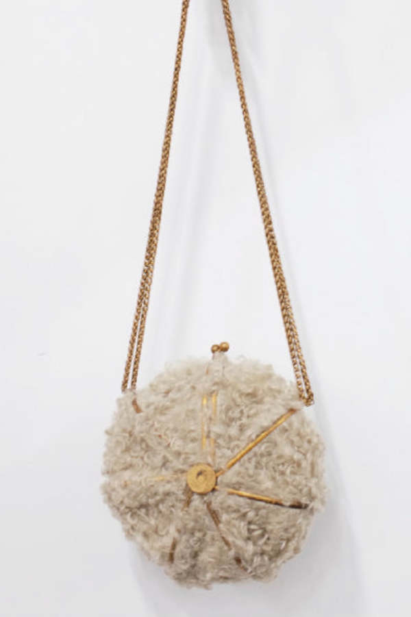 Peng Tai Furry Umbrella Pouch Bag - Brown Beige