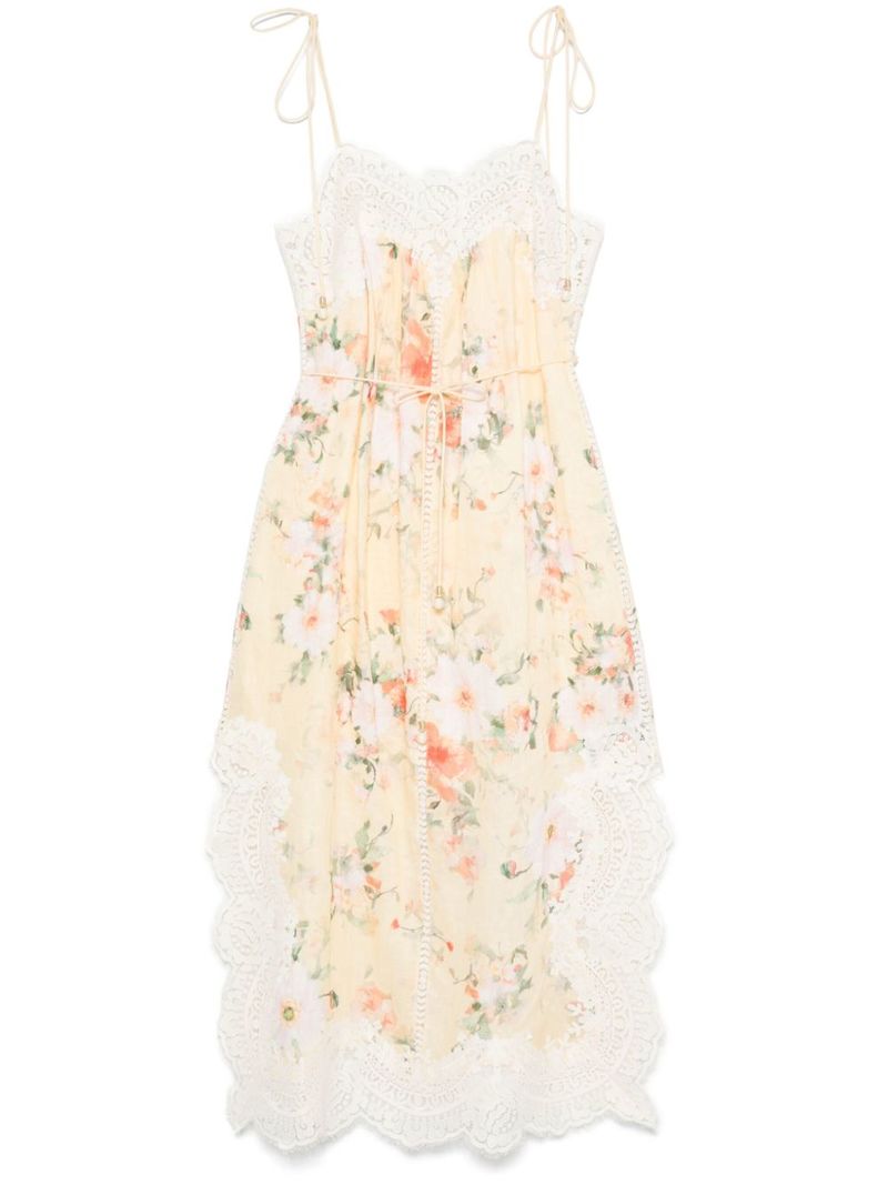 【Zimmermann】Everley コットン ミディドレス☆関税込 Zimmermann Everley plunge midi dress | The Fashion Square
